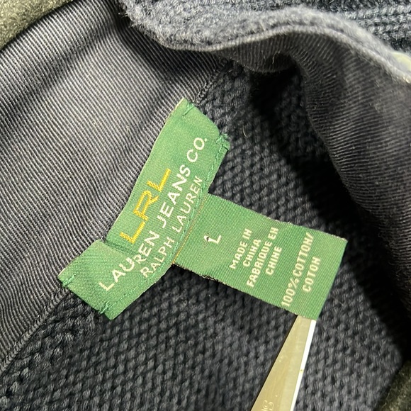 Lauren Ralph Lauren Cardigan Faux Double Breasted Button Sweater Navy Blue Large - Picture 7 of 9